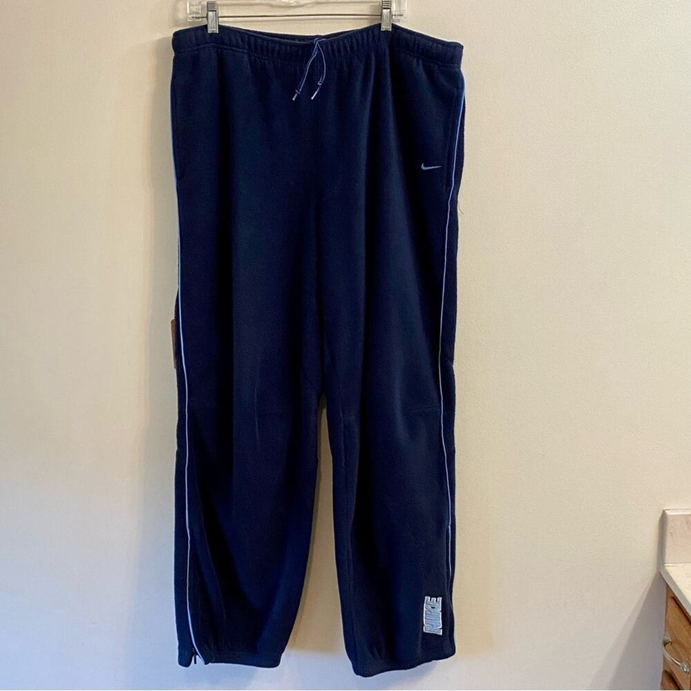 Nike Sportswear Vintage Men's Blue Polyester Sweatpants Ankle Zippers Size XL TG